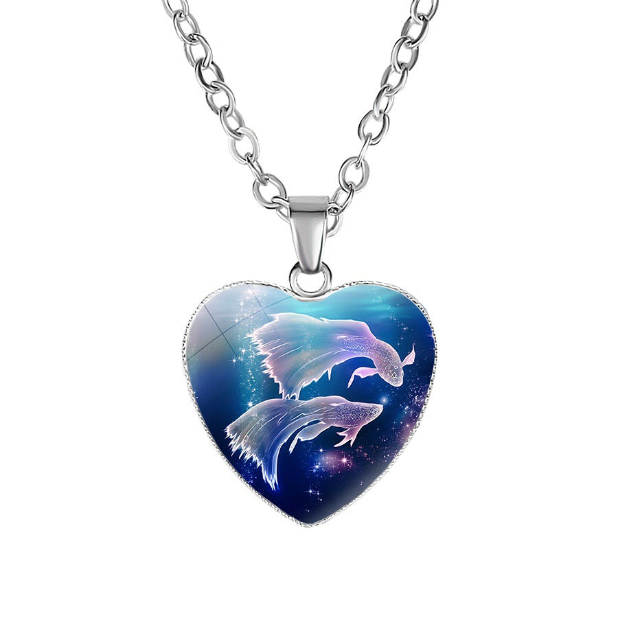 Women's Zodiac Heart Pendant Necklace - Image 9