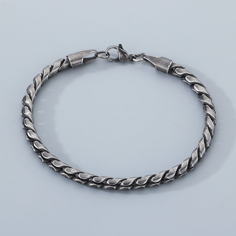 Twisted-rope Stainless Steel Mens Bracelet - Image 6