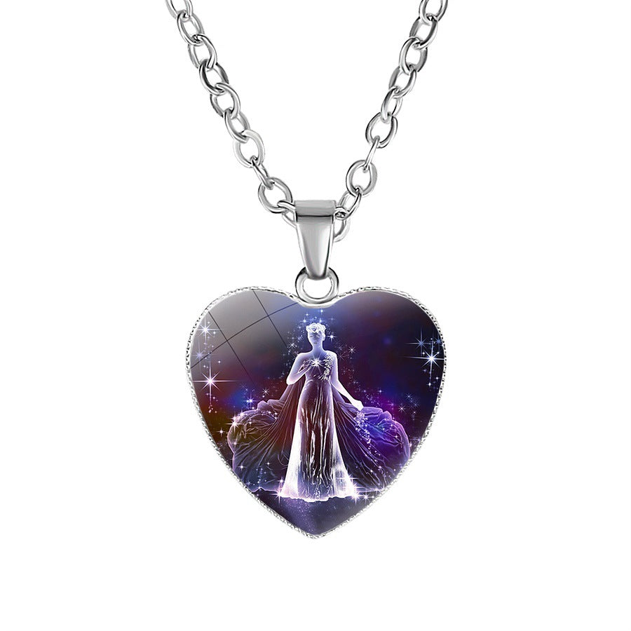 Women's Zodiac Heart Pendant Necklace - Image 12