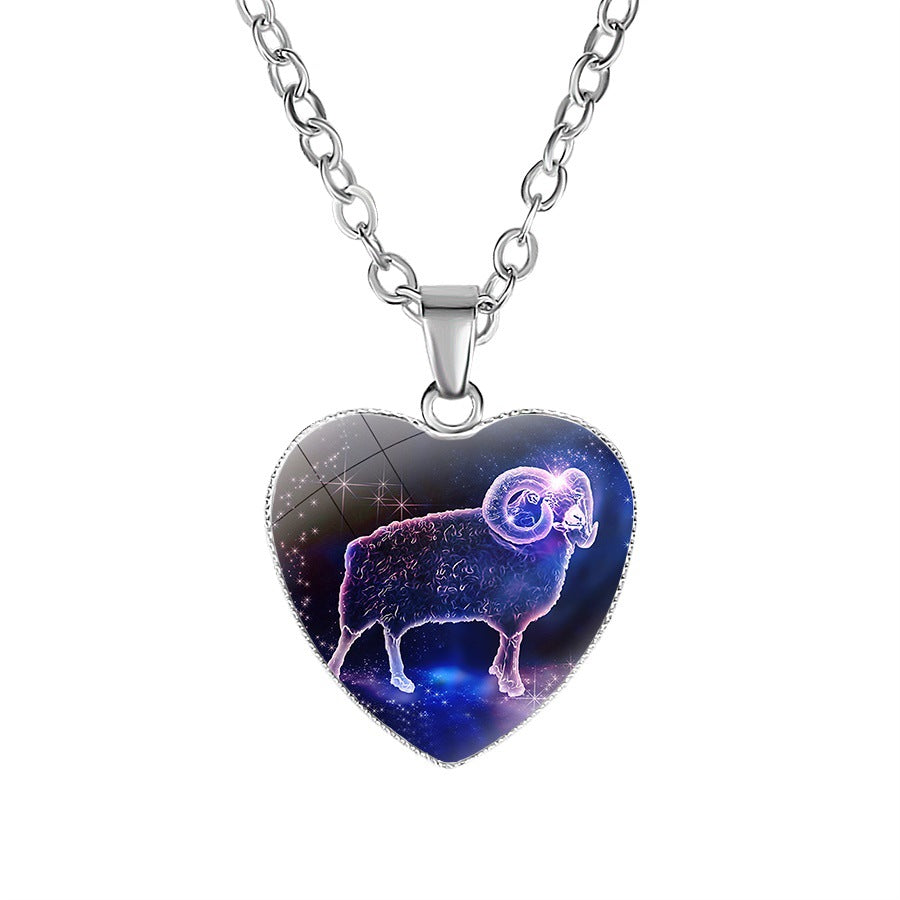 Women's Zodiac Heart Pendant Necklace - Image 2