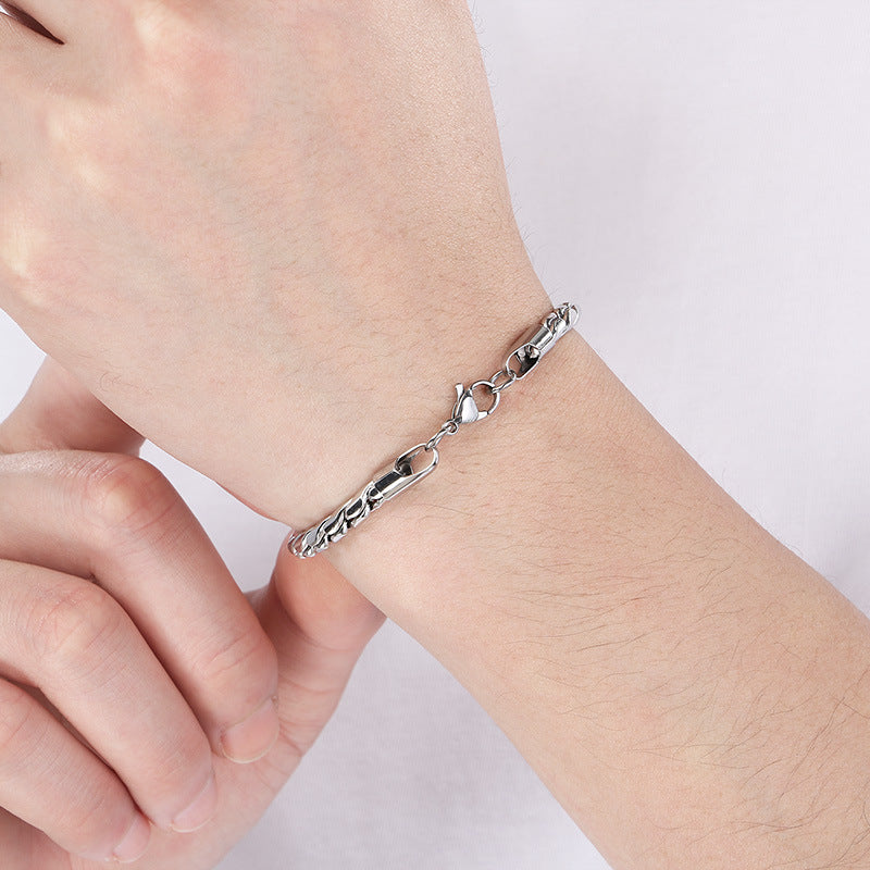 Twisted-rope Stainless Steel Mens Bracelet - Image 3