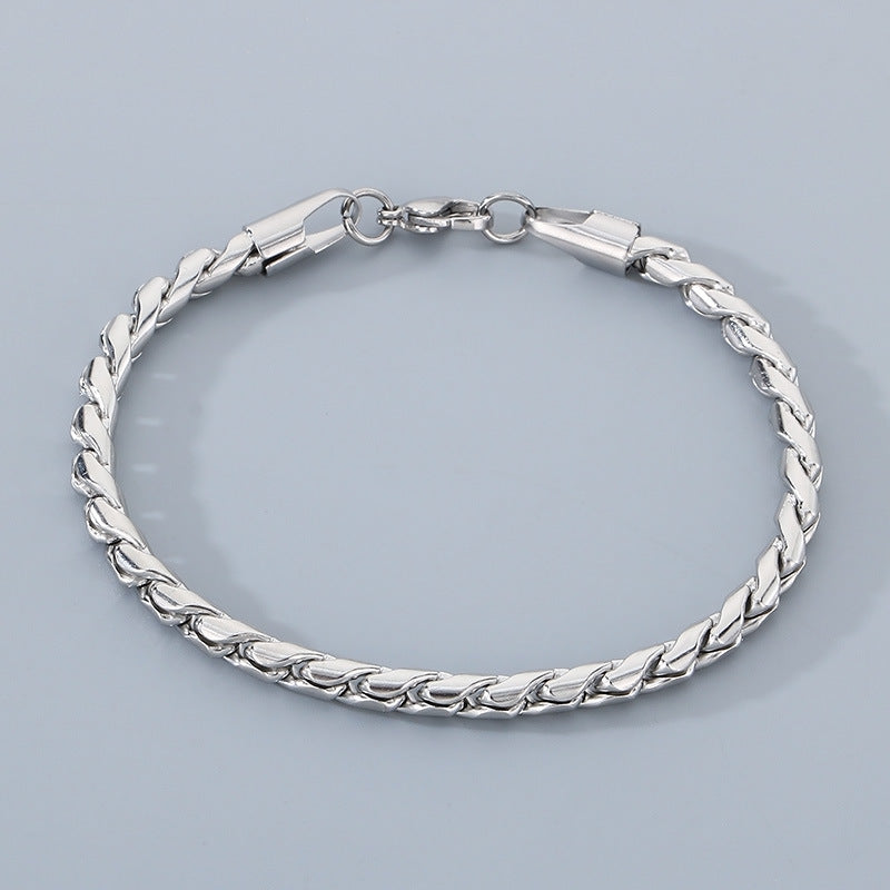 Twisted-rope Stainless Steel Mens Bracelet - Image 7
