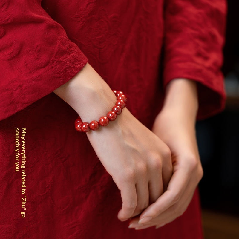 Imperial Sand Cinnabar Bracelet For Ones Zodiac Year In Red - Image 2