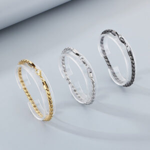 Twisted-rope Stainless Steel Mens Bracelet