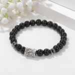 8mm Stone Beads Vintage Red Agate Stretch Bracelet