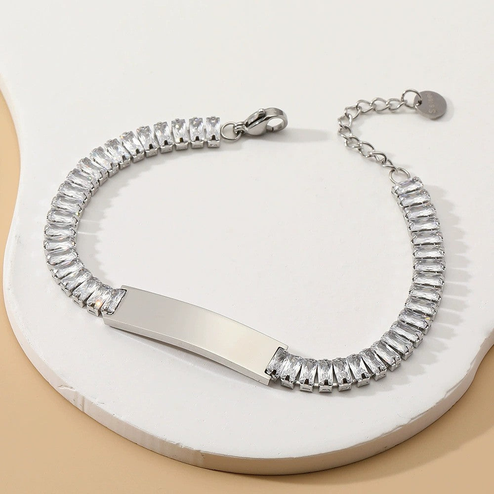Womens Stainless Steel Colorful Zircon Bracelet - Image 6