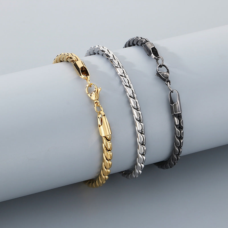 Twisted-rope Stainless Steel Mens Bracelet - Image 2